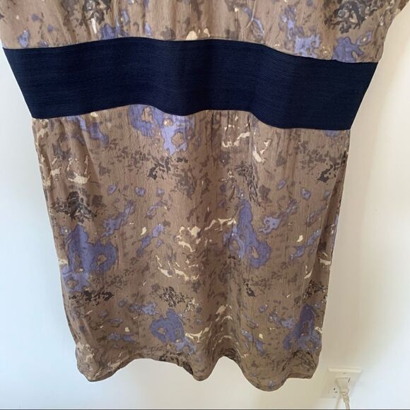 Vero Moda Caroline Brown Blue Pattern Vneck Dress - Picture 9 of 11